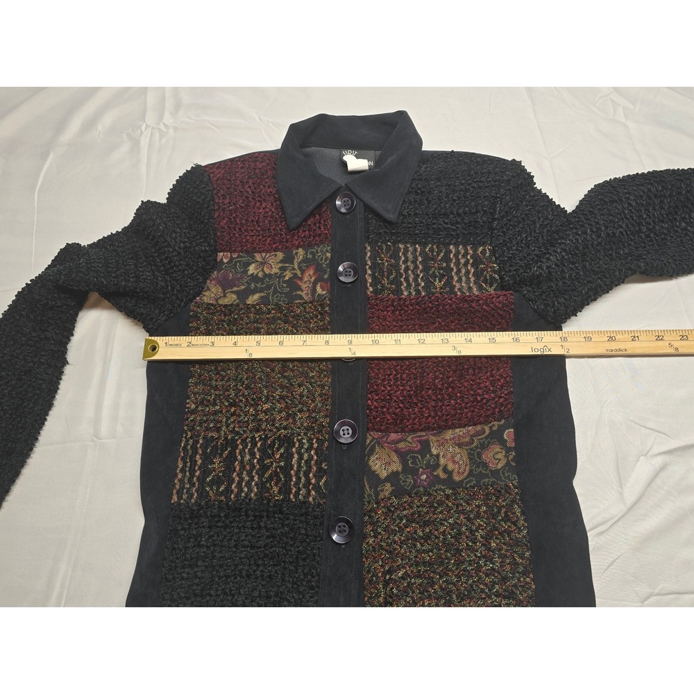 Vintage First Option Patchwork Button Up Cardigan… - image 6